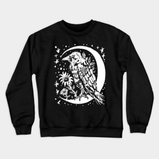 Raven Moon, Witchy, Gothic, Punk Crewneck Sweatshirt